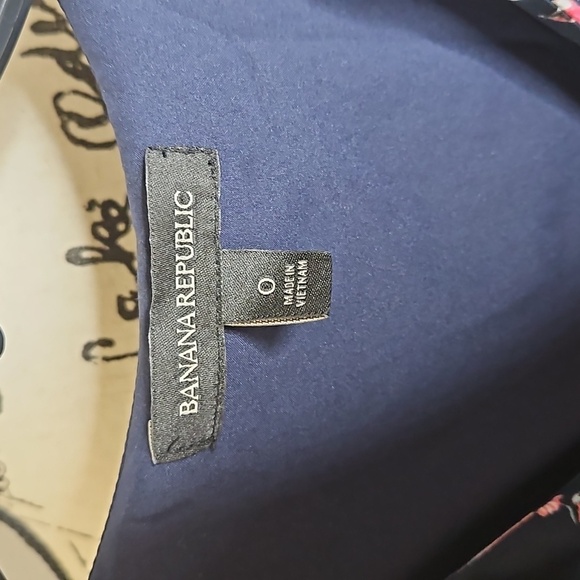 Banana Republic Navy Floral Maxi Dress Size 0 - Picture 3 of 6